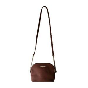 Steve Madden Women's Crossbody Zipper Bag Brown With Gold